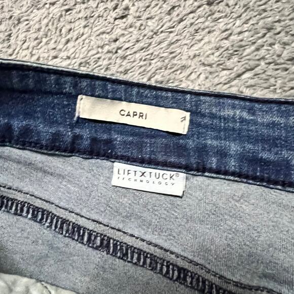 NYDJ Jeans Womens 14 (35x22) Capri High Rise Blue Denim Pants - Picture 5 of 10